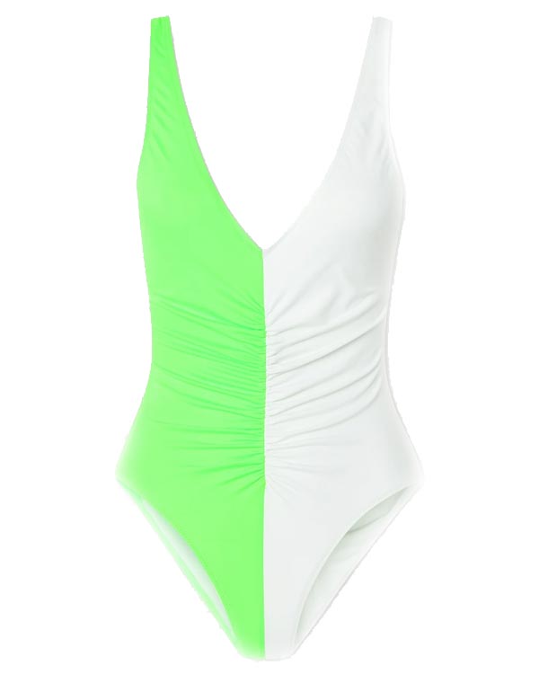 The Lucia ruched two-tone swimsuit - Solid & Striped